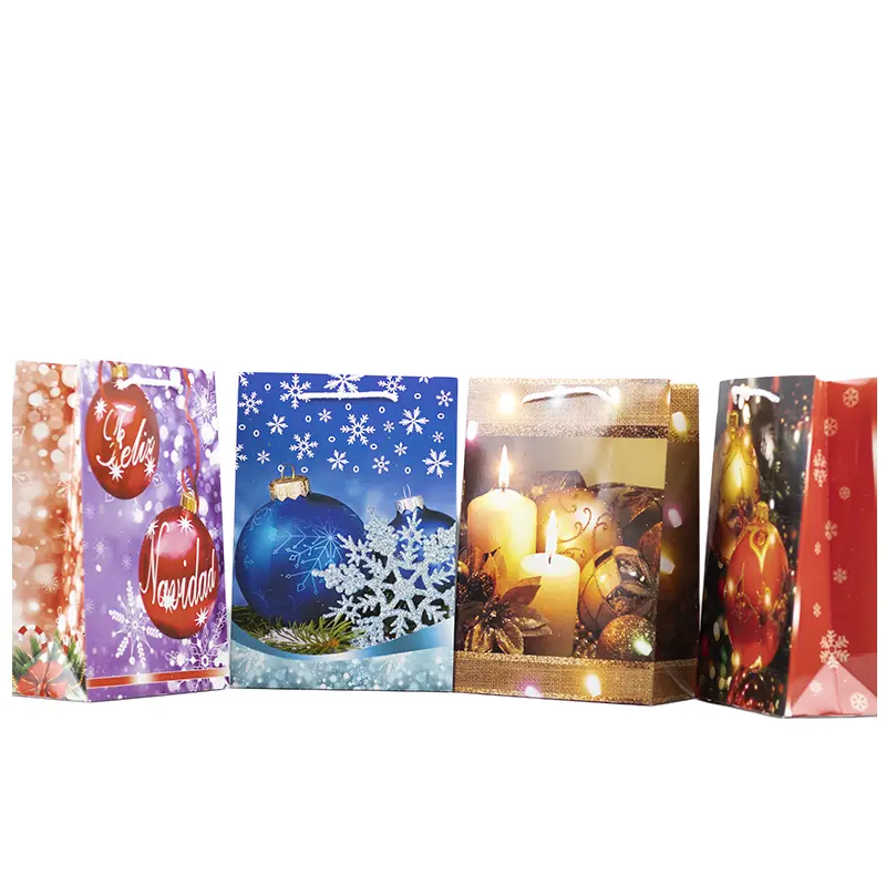 Bolsas de regalo navideñas de cartulina en tamaños mediano, grande y jumbo, Regaluxe Chiapas